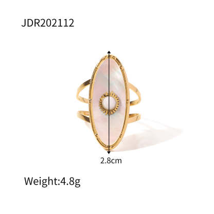 European and American retro stainless steel ring 18k gold plated ring inlaid with malachite jewelry wholesale-Mix MIx Style