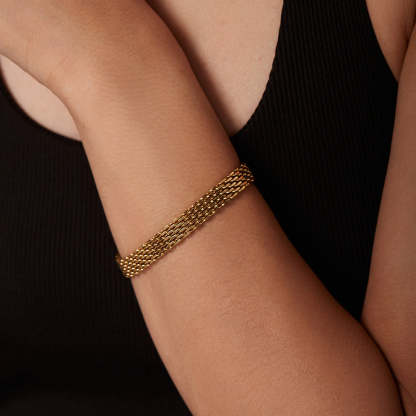 European and American ins style wide watch strap chain bracelet female titanium steel 18k gold hand jewelry wholesale-Mix MIx Style