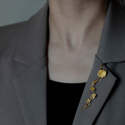 Looking for original Chaoyan sterling silver beautiful morning glory hand-bent vine brooch new Chinese style corsage-Mix MIx Style