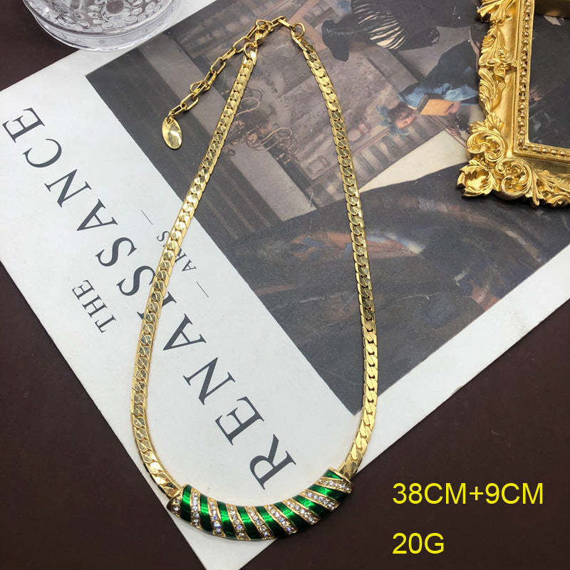 Golden Vintage Retro Pendant Akoya Pearls & Diamonds Luxury 18k Vermeil Gold Plated Necklace Jewelry | Mix Mix Style-Mix MIx Style