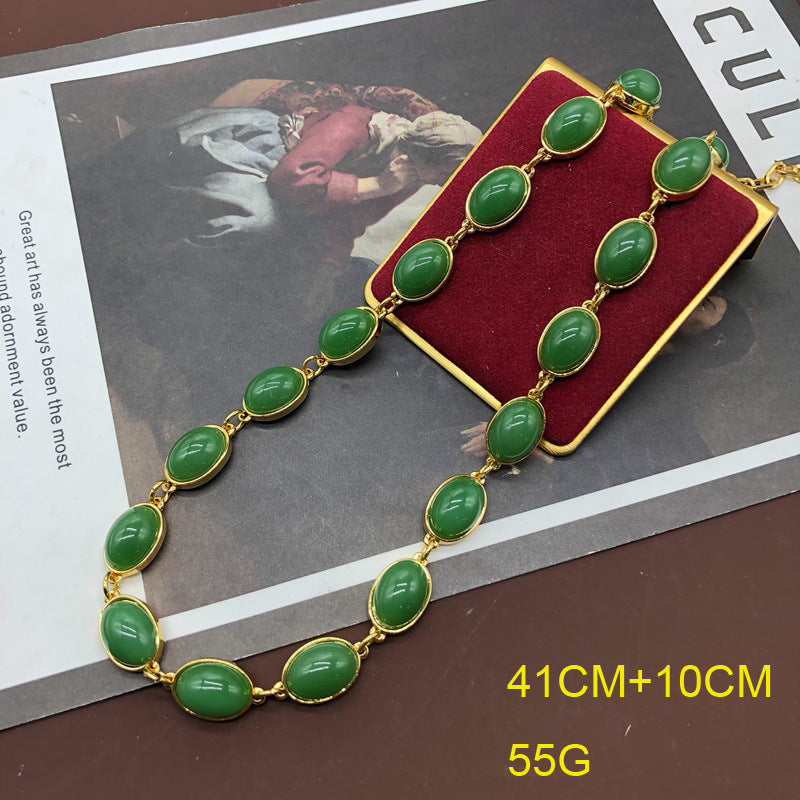 Yellow/Green Retro Round Cut Diamonds Luxury 18k Vermeil Gold Plated Necklace Jewelry | Mix Mix Style-Mix MIx Style