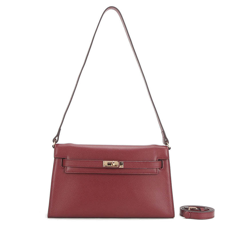 2024 Spring and Summer New Genuine Leather Crossbody Women's Bag Fashionable and Simple Underarm Shoulder Bag Classic and Versatile Kelly Bag-Mix MIx Style