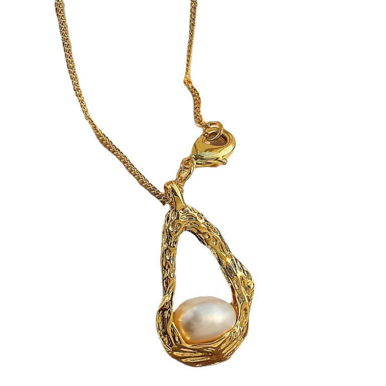 Vintage Akoya Pearl 18k Gold Plated Necklace Handmade Irregular Water Drop Pearl | Mix Mix Style [Hot Seller]-Mix MIx Style