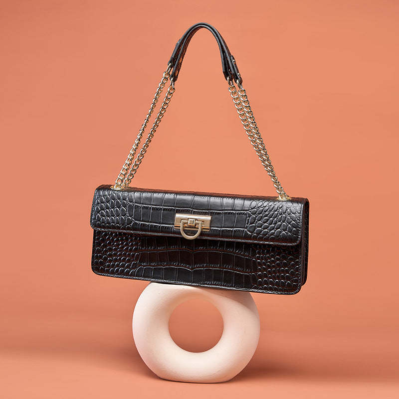 Shoulder Bags Crocodile pattern  new fashion chain niche high-quality messenger leather | Mix Mix Style [Hot Seller]-Mix MIx Style