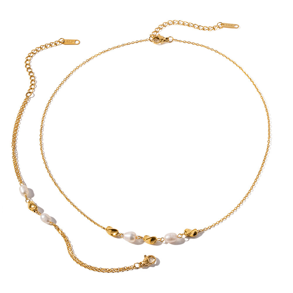 Retro 18K Gold Plated Chain Akoya Pearl Bracelet | Mix Mix Style [Hot Seller]-Mix MIx Style