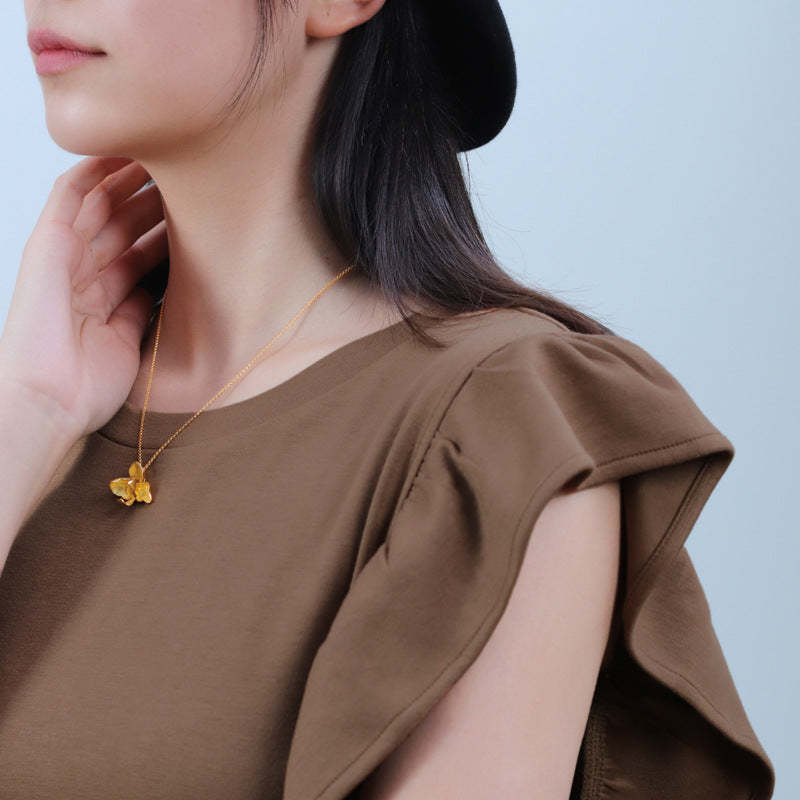 Flower Petals Vintage Pendant Luxury 18k White/Vermeil Gold Plated Necklace Jewelry | Mix Mix Style-Mix MIx Style