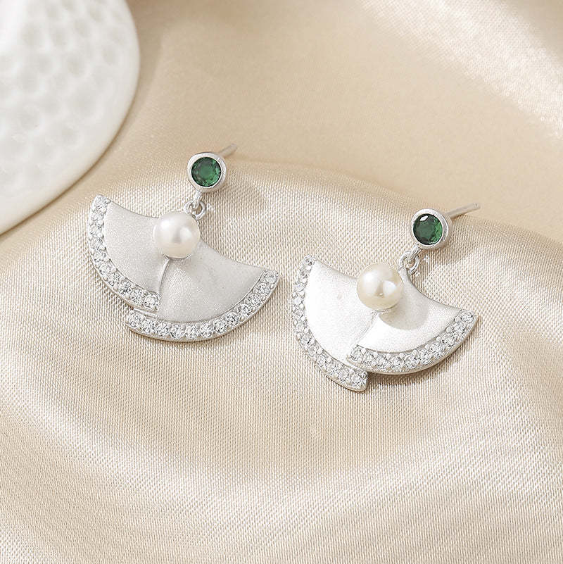 s925 Sterling Silver Akoya Pearls Fan Earrings | Mix Mix Style [Hot Seller]-Mix MIx Style