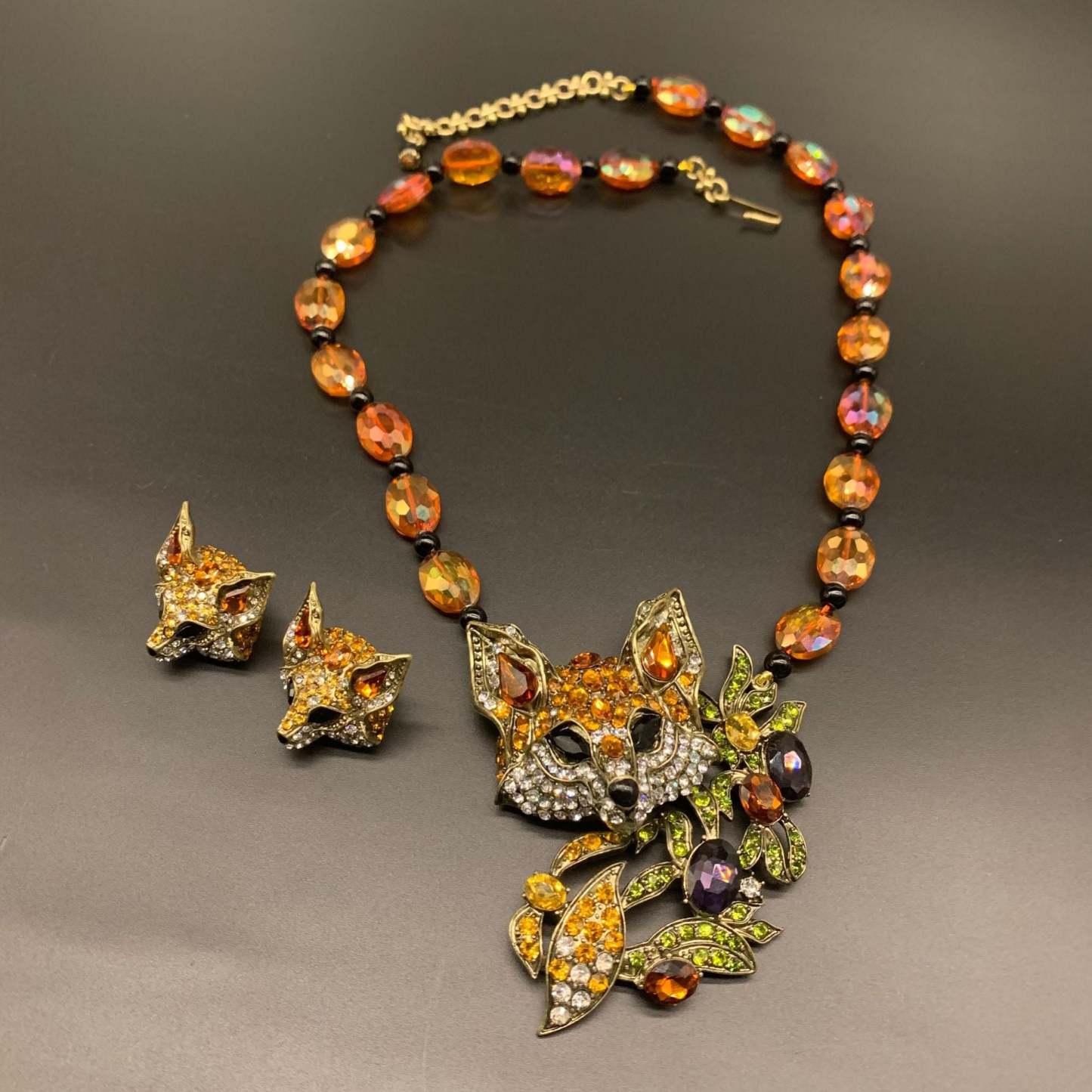 Glaze Necklace Fox-shaped Design Vintage Necklace Antique Jewelry Set | Mix Mix Style [Hot Seller]-Mix MIx Style