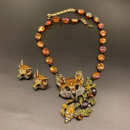 Glaze Necklace Fox-shaped Design Vintage Necklace Antique Jewelry Set | Mix Mix Style [Hot Seller]-Mix MIx Style