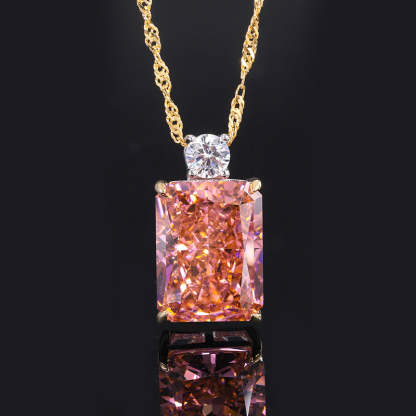 Retro women's jewelry high carbon diamond padparadscha simple fashion women's suit S925 silver 12*16 10*10-Mix MIx Style