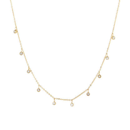 Multiple Pendants Vintage Dainty Classic Pendant Round Diamonds  18k Vermeil Gold Plated Necklace Jewelry | Mix Mix Style-Mix MIx Style