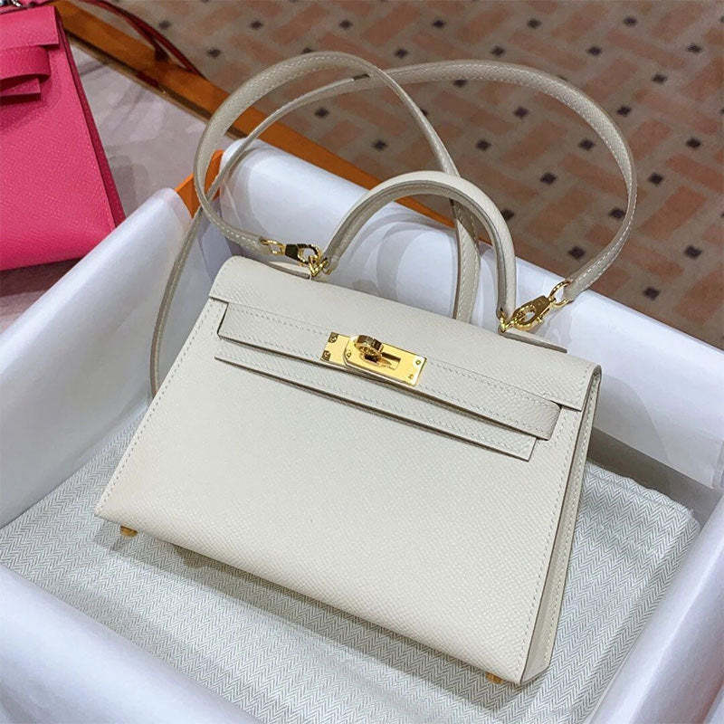 new trendy mini women's bag leather bag  Kelly bag shoulder messenger small bag | Mix Mix Style [Hot Seller]-Mix MIx Style