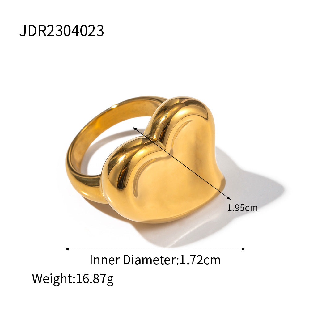 INS Internet celebrity trend 18K gold exaggerated version of stainless steel closed ring European and American light luxury high-end jewelry wholesale-Mix MIx Style