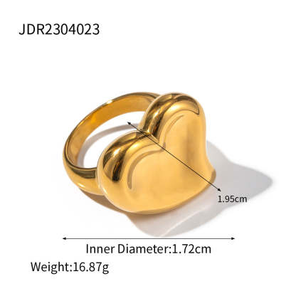 INS Internet celebrity trend 18K gold exaggerated version of stainless steel closed ring European and American light luxury high-end jewelry wholesale-Mix MIx Style