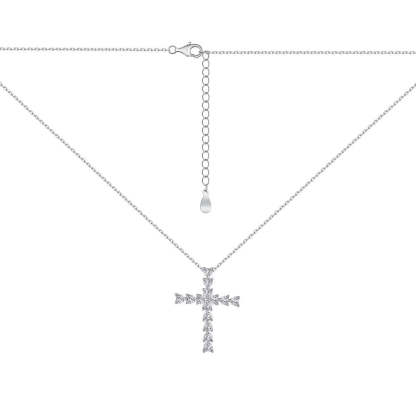 Linlang cross-border new S925 sterling silver cross necklace female European and American fashion ins3*3 heart-shaped zircon clavicle chain-Mix MIx Style