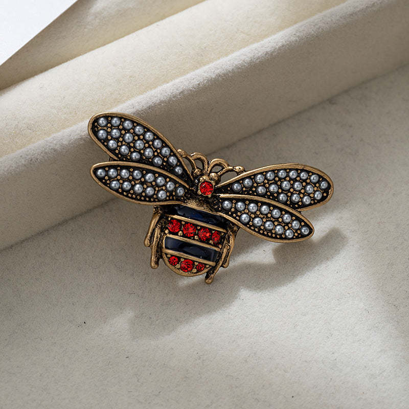 Retro little bee vintage brooch for women high-end personality old brooch niche atmosphere vintage accessories trend-Mix MIx Style