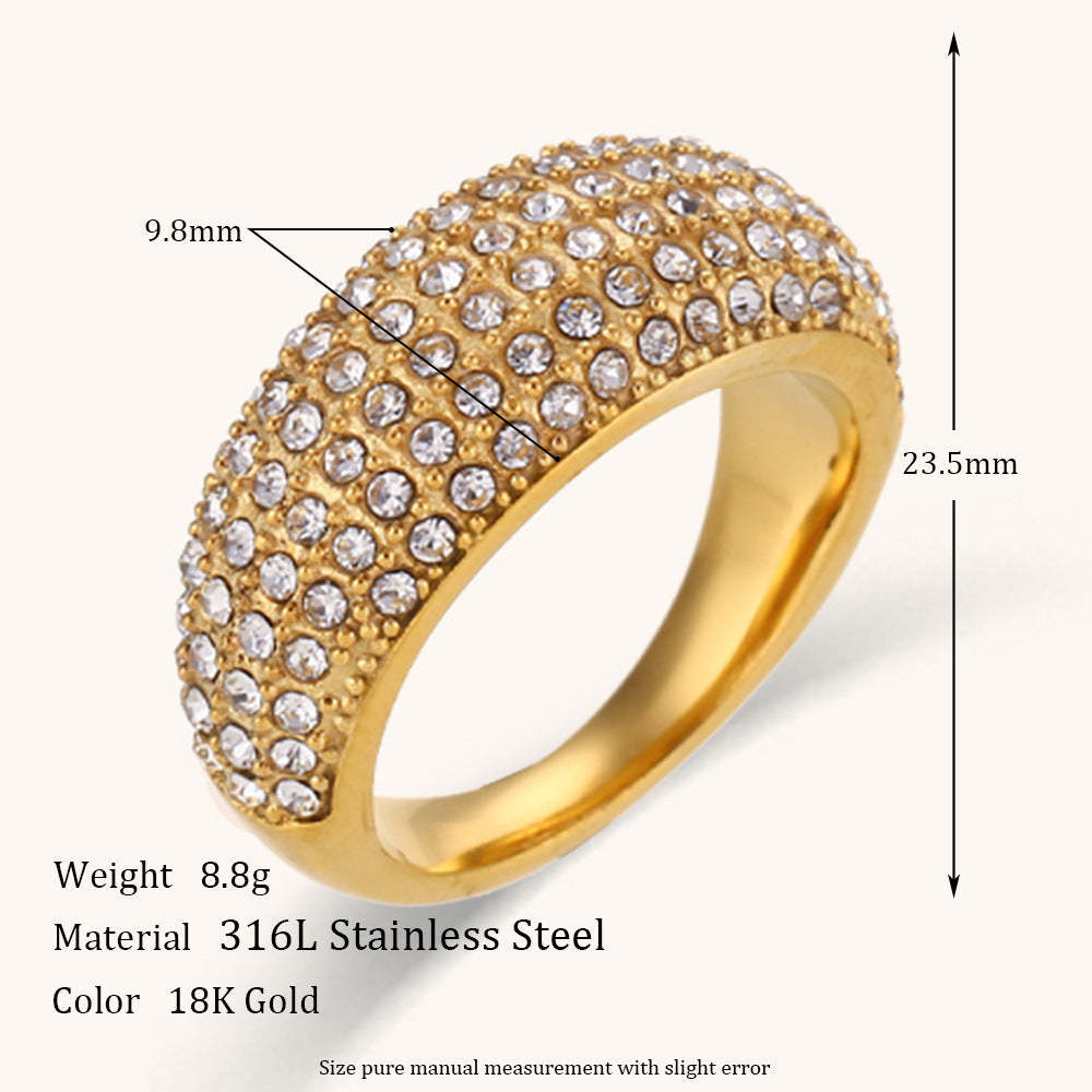 Antique Differents Styles Retro Thick White Diamonds Elegant Luxury 18k Vermeil Gold Plated Ring Jewelry | Mix Mix Style-Mix MIx Style
