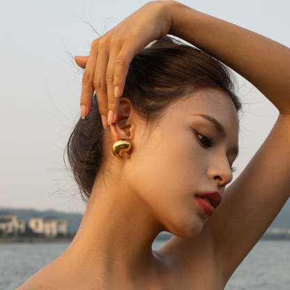 Water Drop Timeless Moissanite Diamonds Elegant 18k Vermeil/White Gold Plated Retro Stud Earrings | Mix Mix Style-Mix MIx Style