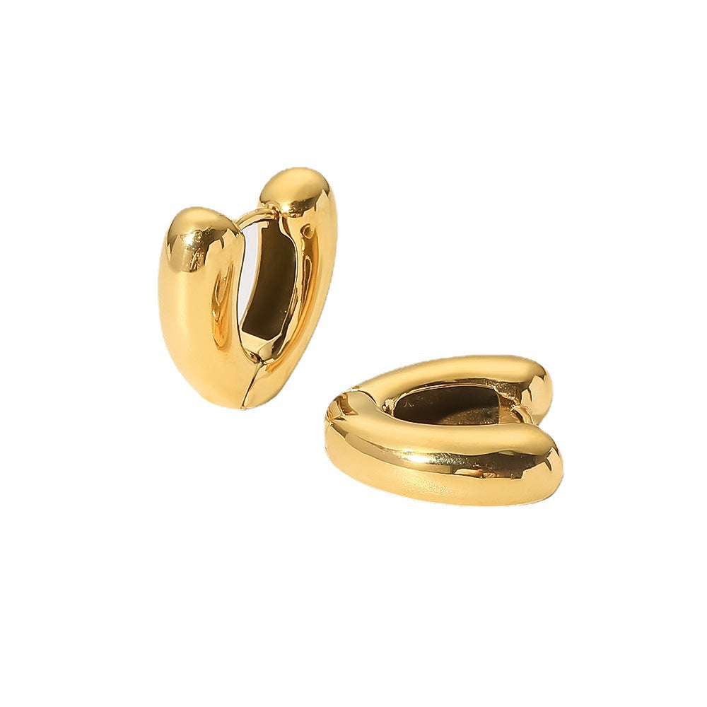 Chunky Minimalist Elegant 18k Vermeil Gold Plated Vintage Retro Hoop Earrings | Mix Mix Style-Mix MIx Style