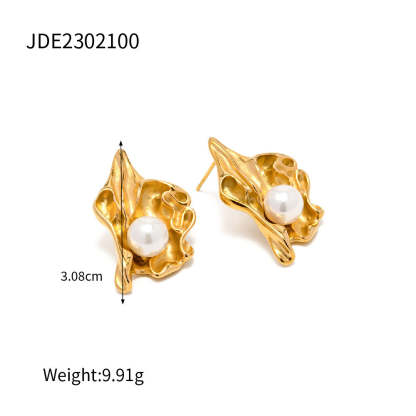 Seashell Classic Akoya Pearl Pendant Luxury 18k Gold Plated Necklace Earring & Ring Jewelry Set | Mix Mix Style-Mix MIx Style