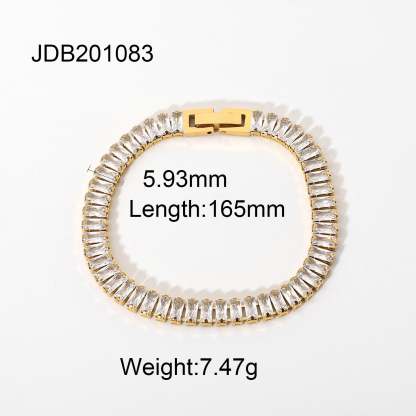 Moissanite Diamonds 18K Gold Plated and Silver Chain Bracelet | Mix Mix Style [Hot Seller]-Mix MIx Style