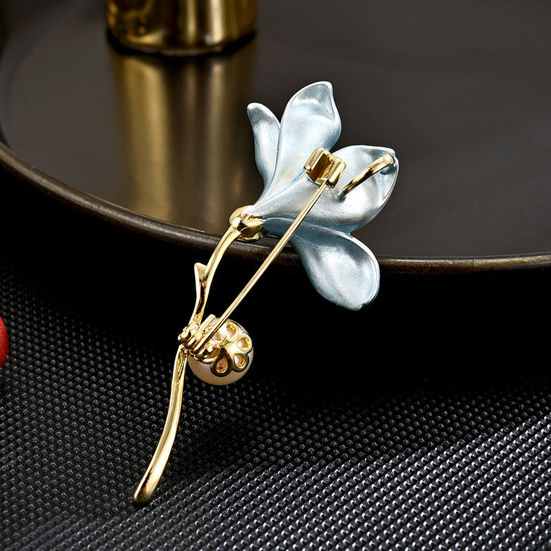 Chinese style, cool and elegant, exquisite and versatile, high-end freshwater pearl magnolia coat brooch-Mix MIx Style