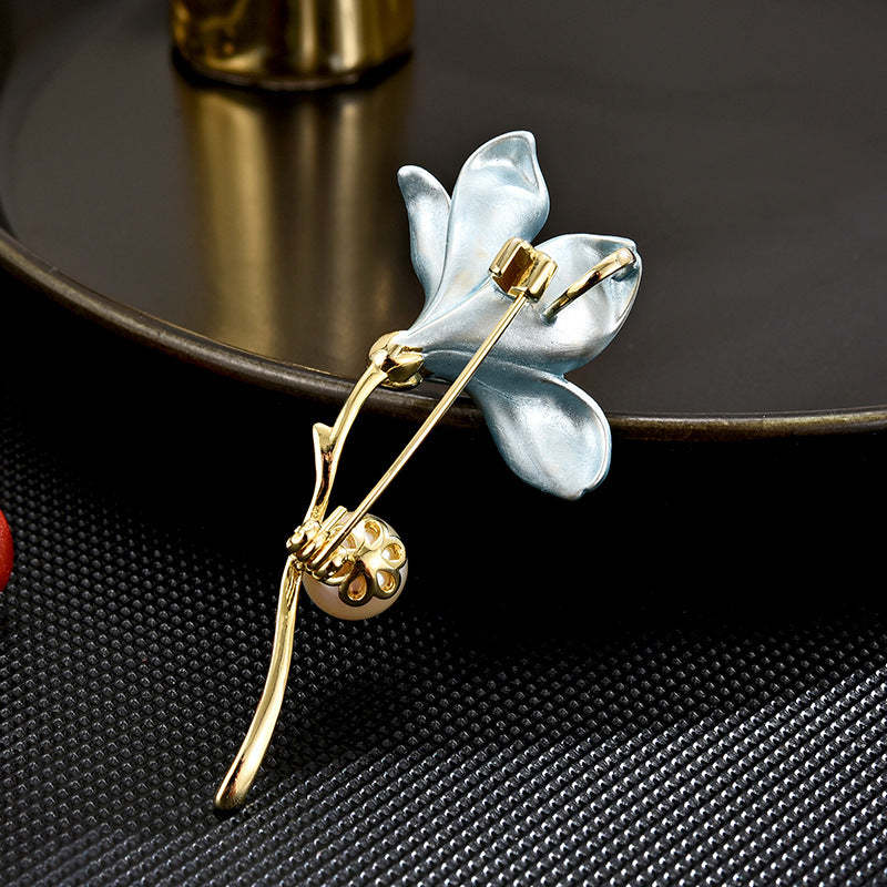 Chinese style, cool and elegant, exquisite and versatile, high-end freshwater pearl magnolia coat brooch-Mix MIx Style