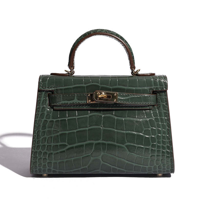 High-quality crocodile pattern Kelly bag second generation mini handbag  messenger Handbags | Mix Mix Style [Hot Seller]-Mix MIx Style