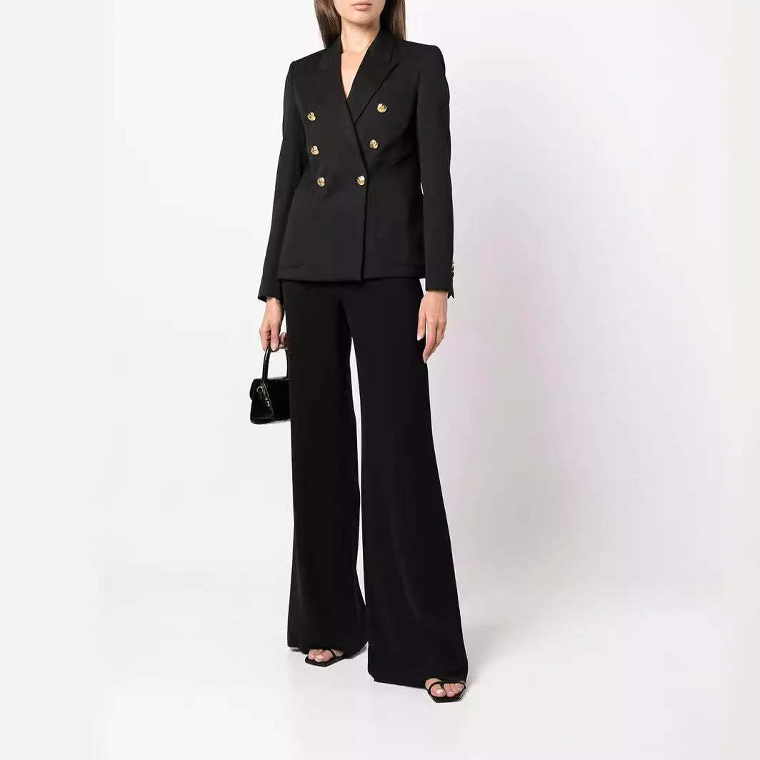 2024 Spring and Summer New Style Handsome Professional Double-breasted Lapel Pocket Back Slit Regular Women's Suit Jacket-Mix MIx Style