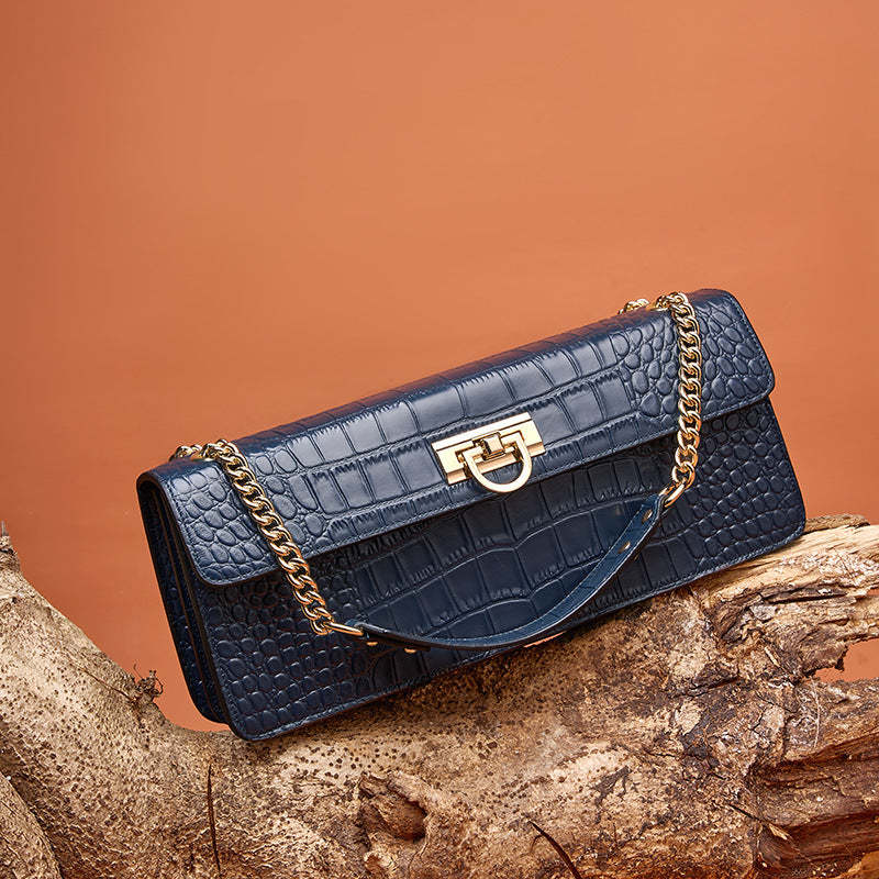 Shoulder Bags Crocodile pattern  new fashion chain niche high-quality messenger leather | Mix Mix Style [Hot Seller]-Mix MIx Style