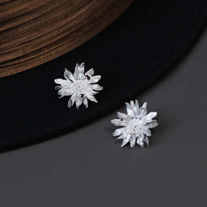 Looking for original Sunshine Dancer sterling silver gerbera aden light luxury literary high-end flower earrings-Mix MIx Style