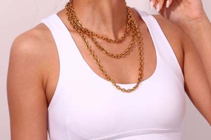 Classic Long Chain Vintage Elegant Luxury 18k Vermeil/White Gold Plated Necklace Bracelet Jewelry Set | Mix Mix Style-Mix MIx Style