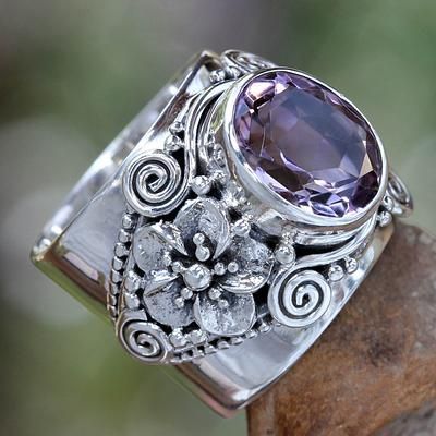 Purple Vintage Oval Cut Moissanite Diamond Retro 18k White Gold Plated