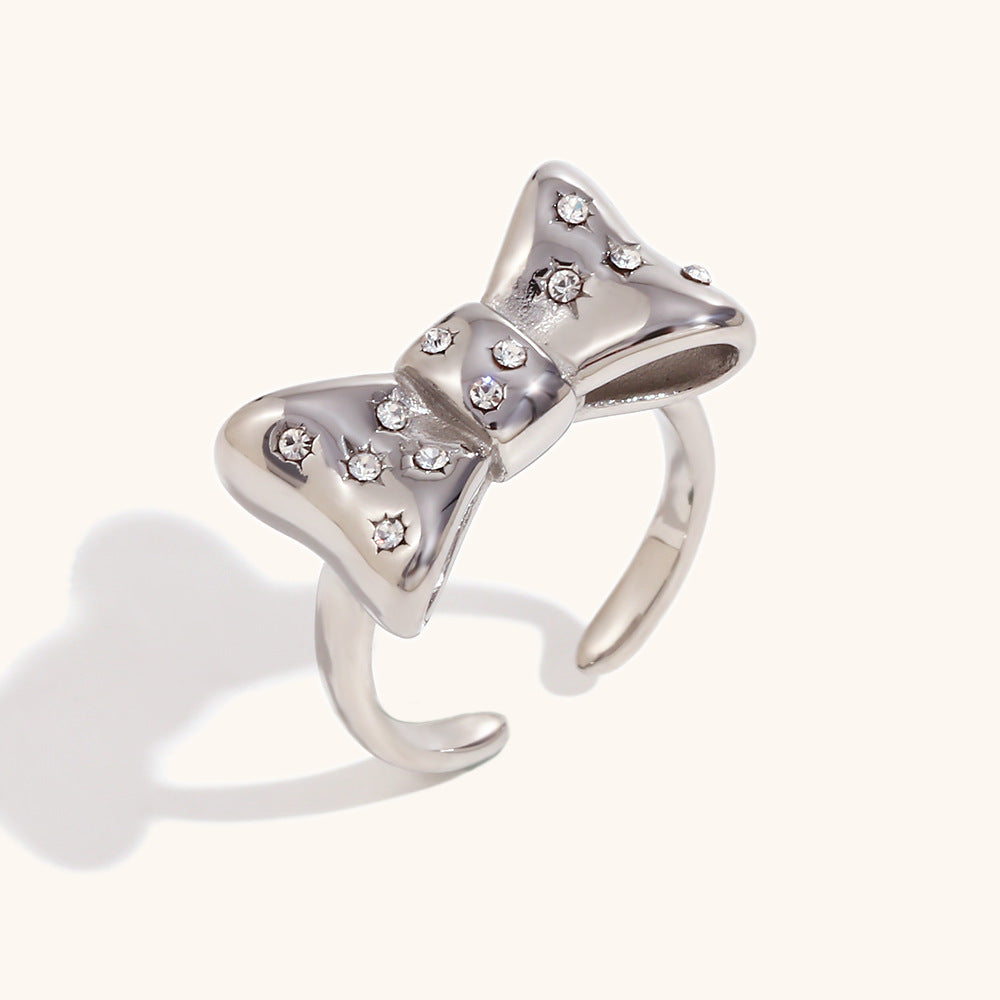 Bow/Butterfly/Heart Styles Open Retro Classic Diamonds Dainty 18k Vermeil Gold Plated Ring Jewelry | Mix Mix Style-Mix MIx Style