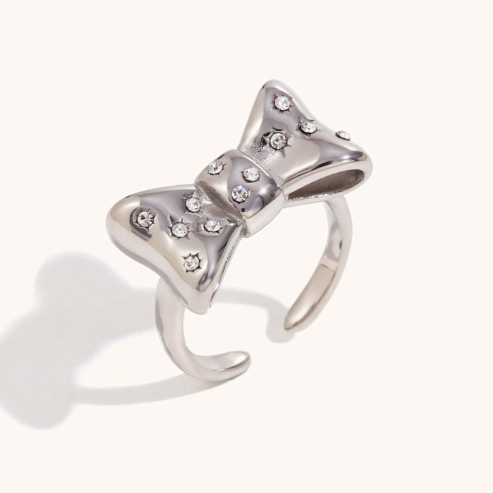 Bow/Butterfly/Heart Styles Open Retro Classic Diamonds Dainty 18k Vermeil Gold Plated Ring Jewelry | Mix Mix Style-Mix MIx Style