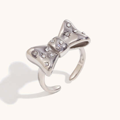 Bow/Butterfly/Heart Styles Open Retro Classic Diamonds Dainty 18k Vermeil Gold Plated Ring Jewelry | Mix Mix Style-Mix MIx Style