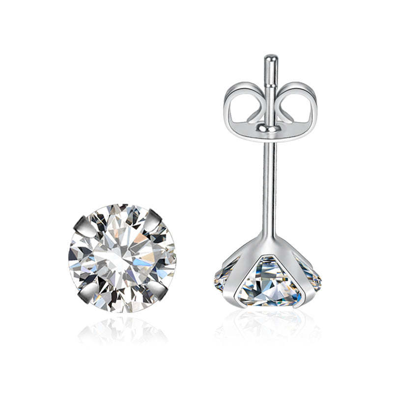 Red - Green - Blue Dainty Classic Round Cut Moissanite Diamond Elegant