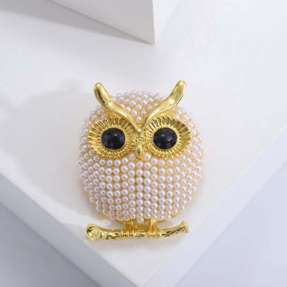 Beautiful Saltwater Pearls Vintage Owl Cute Brooch Vintage Jewelry | Mix Mix Style [Hot Seller]-Mix MIx Style