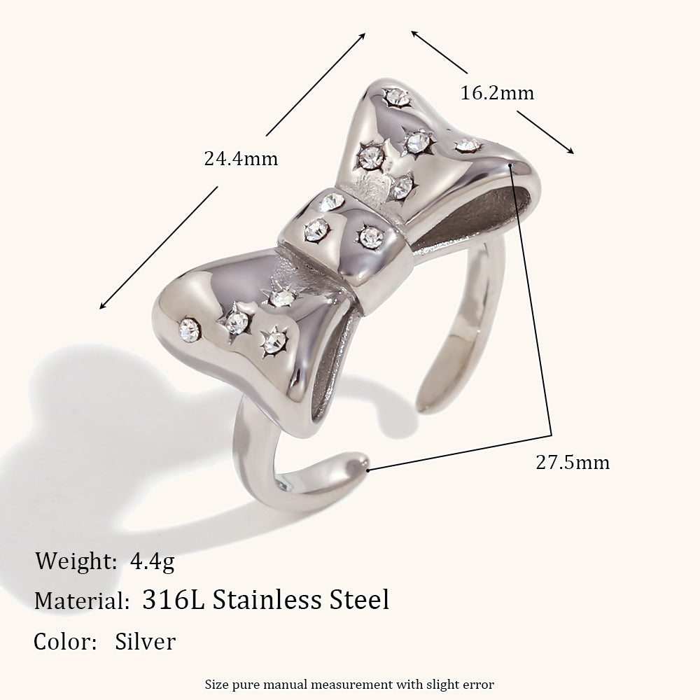 Bow/Butterfly/Heart Styles Open Retro Classic Diamonds Dainty 18k Vermeil Gold Plated Ring Jewelry | Mix Mix Style-Mix MIx Style