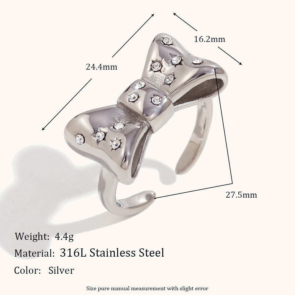 Bow/Butterfly/Heart Styles Open Retro Classic Diamonds Dainty 18k Vermeil Gold Plated Ring Jewelry | Mix Mix Style-Mix MIx Style