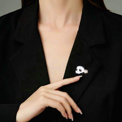 Multi-purpose clothing cardigan fixed clothes pin female niche temperament creative design cute panda small brooch-Mix MIx Style