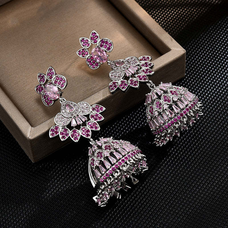 18k White Gold Plated, Moissanite earrings long hollow wind chime earrings Mix Mix Style [Hot Seller]-Mix MIx Style