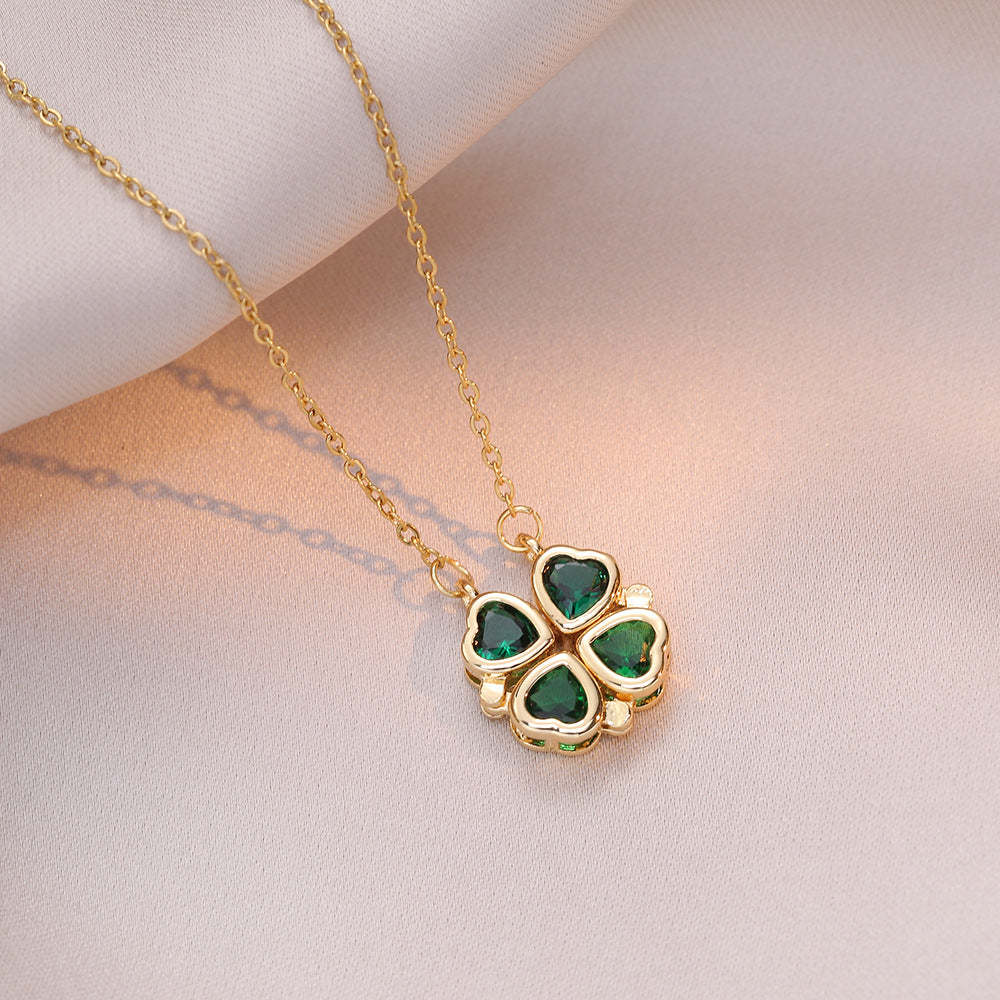 Colored gemstones necklace four-leaf flower necklace Mix Mix Style [Hot Seller]-Mix MIx Style