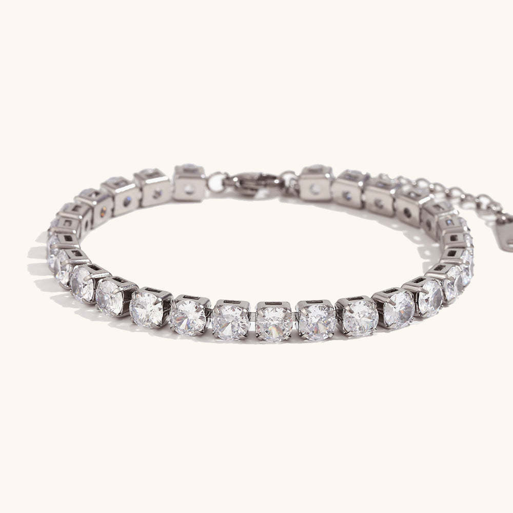European and American cross-border hot selling fashion light luxury zircon chain bracelet stainless steel plated 18K gold simple hand jewelry-Mix MIx Style