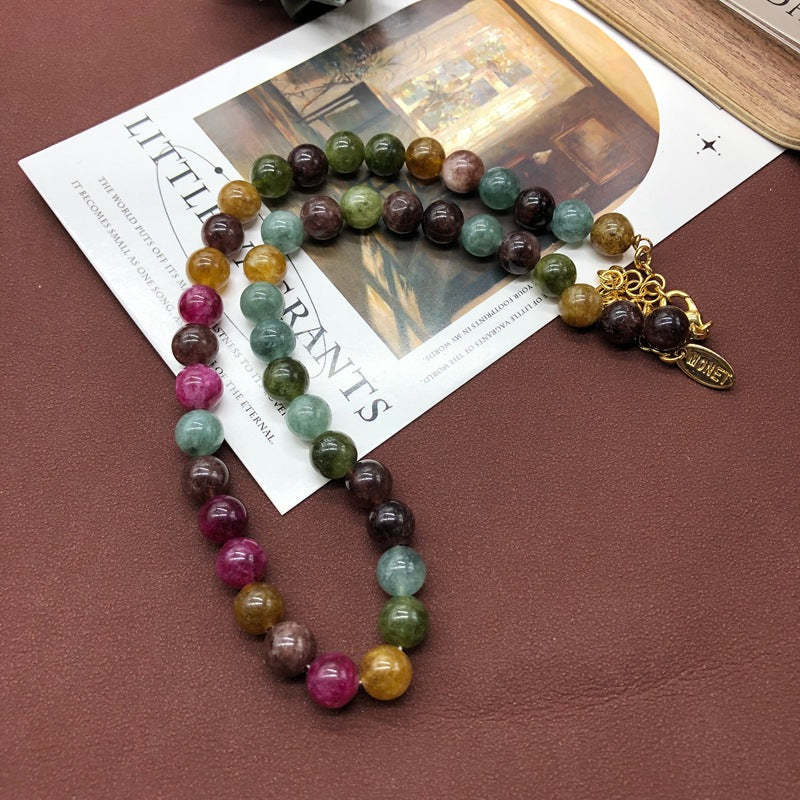 Colorful Retro Classic Beads Luxury 18k Gold Plated Necklace Bracelet Jewelry Set | Mix Mix Style-Mix MIx Style