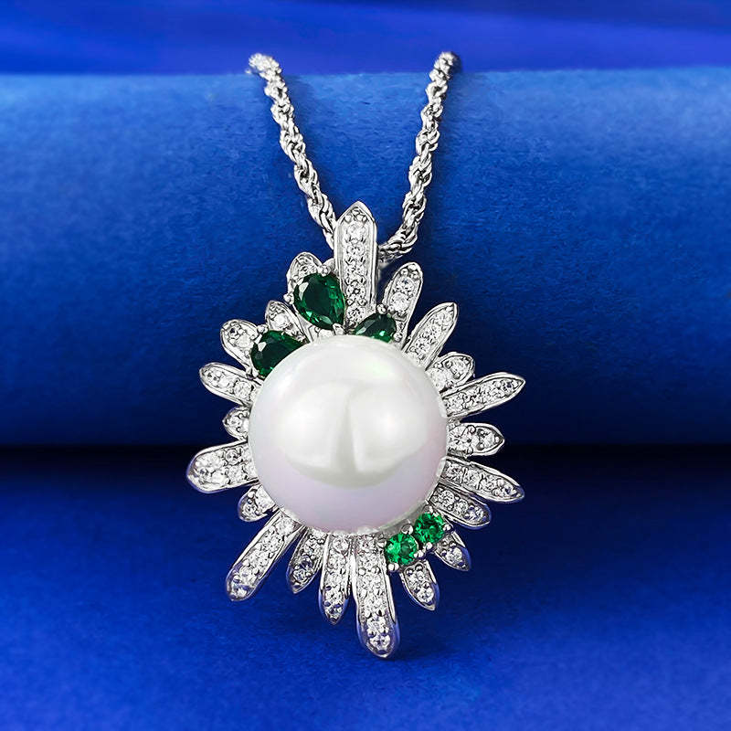 Mujing Jewelry European and American New S925 Silver 12mm Pearl Necklace Pendant Women's Light Luxury Daily Fashion Wholesale-Mix MIx Style