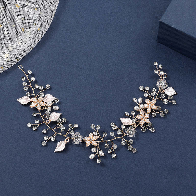 Pink & White Flowers Leafts Dazzling Moissanite Diamonds 18k White Gol