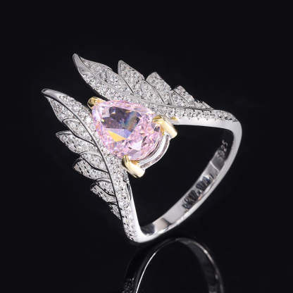 Moissanite Diamond Jewelry RingRing 7*10 Personalized Angel Wings Women’s Textur-Mix MIx Style