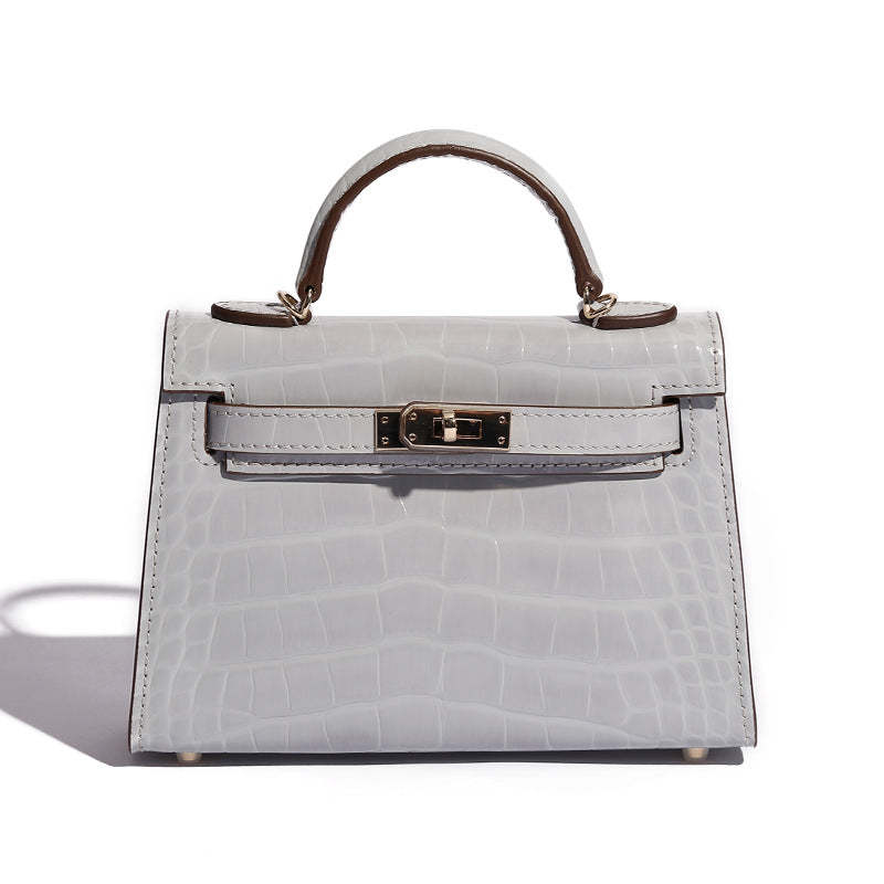 High-quality crocodile pattern Kelly bag second generation mini handbag  messenger Handbags | Mix Mix Style [Hot Seller]-Mix MIx Style