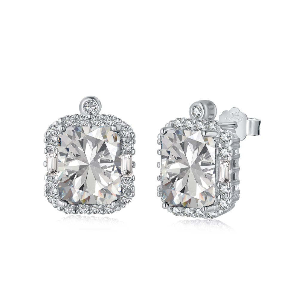 S925 pure silver earrings for women inlaid with red corundum and colored zirconium, retro, light luxury, elegant and versatile earrings wholesale-Mix MIx Style